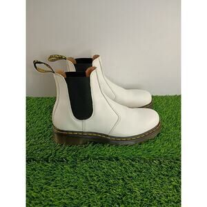 Dr. Martens 2976 Quad Platform Chelsea Boots Men's 10 & Women's 11 White Leather